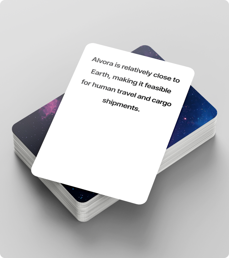 Deck with a single info card shown on top